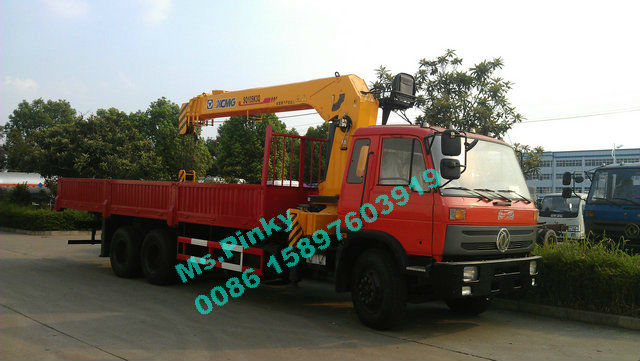 8 Tons Cargo Crane Truck Dongfeng 6*4 Truck Mounted With Crane XCMG For Sales