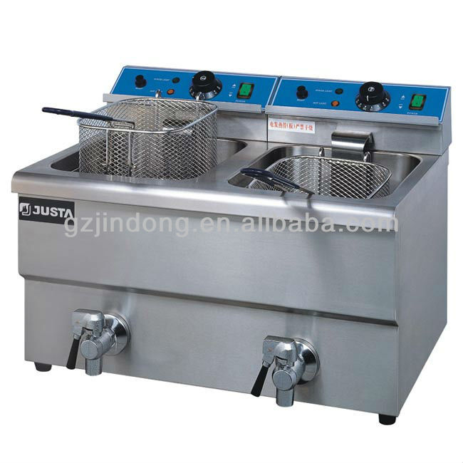 8L Stainless steel double tank electric chips fryer KD-12L-2 8L Stainless steel double tank electric chips fryer