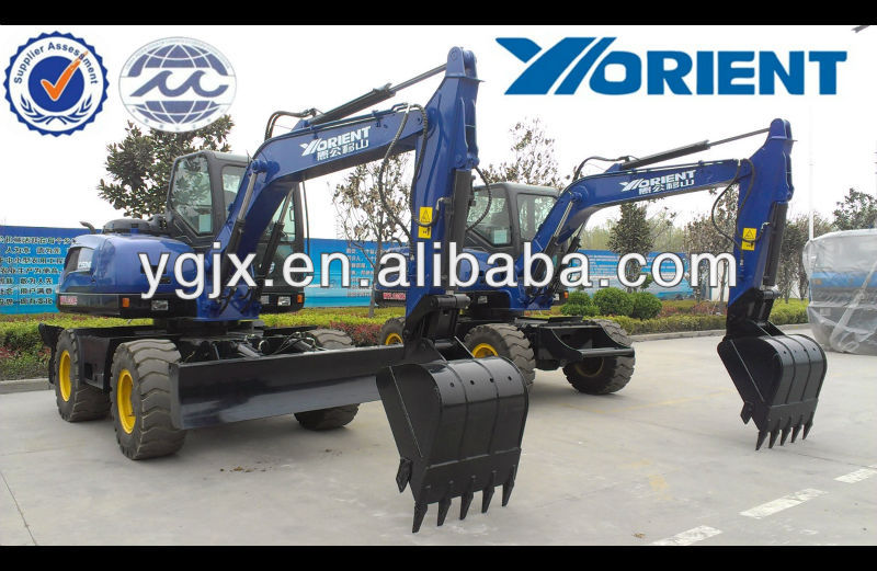 8ton hydraulic wheel excavator YGL85, 4WD with Cummins engine