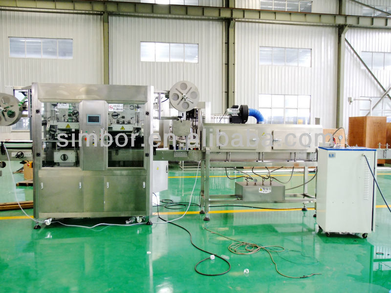 automatic bottle body and cap sleeve shrink label machine