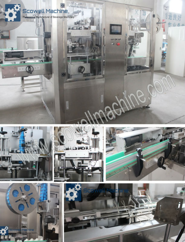 Automatic Double Heads High Spead Shrink Sleeve Labeling Machine For Bottle Body and Neck