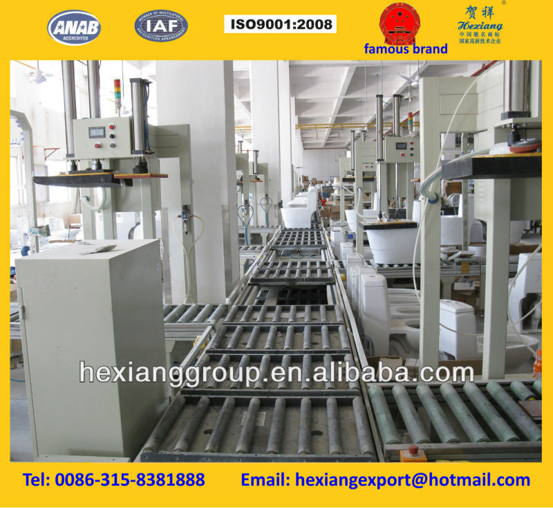 automatic inspection and packaging line for sanitary ware