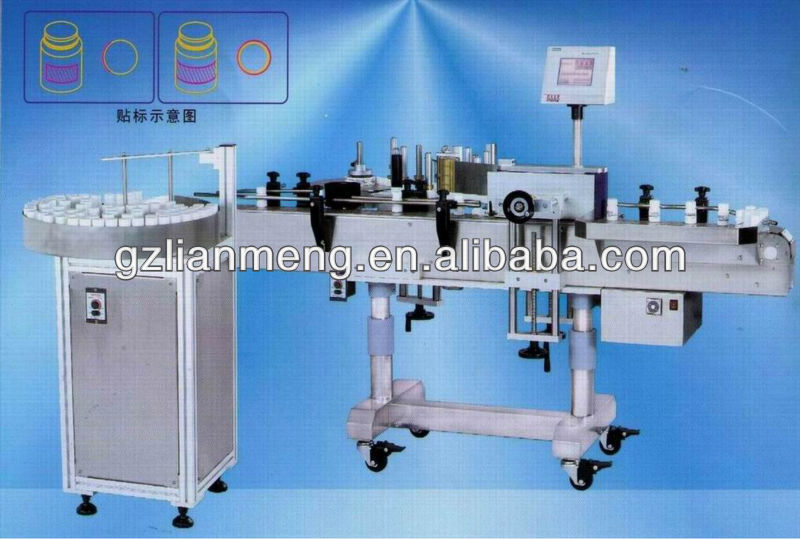 Automatic labeling machine flat and round bottles
