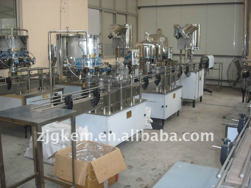 Automatic plastic bottle liquid filler production line