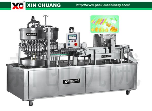 Automatic soft bottle beverage filling and sealing machine