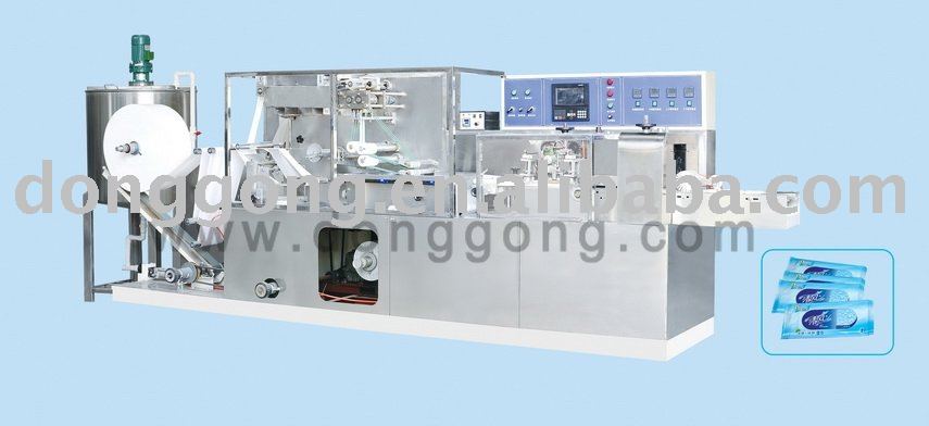 automatic wet wipe folding and packing machine for single piece