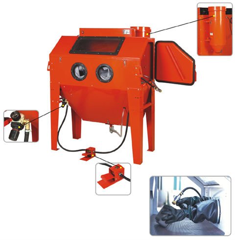 Bench top sandblasting cabinet, blasting machine