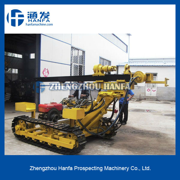 Blasting hole drilling!!! HF100Y Crawler DTH down the hole hammer drill rig