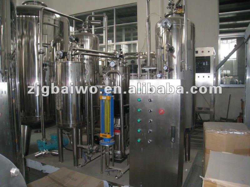 Carbonated drink mixing plant