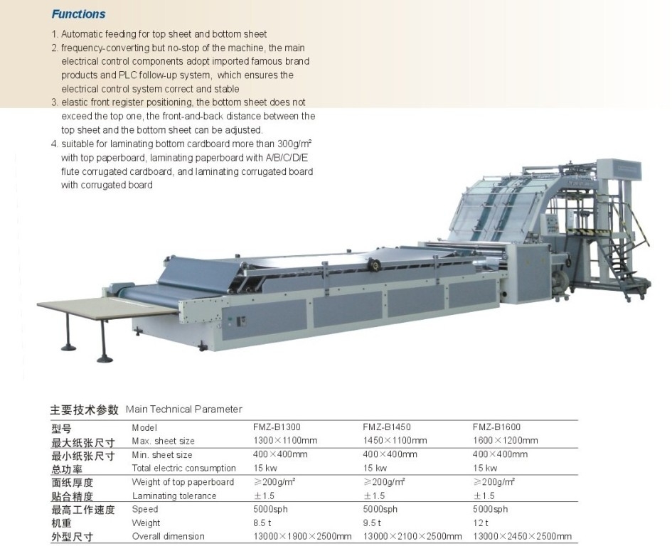 CARTON BOARD AUTOMATIC FLUTE LAMINATING MACHINE