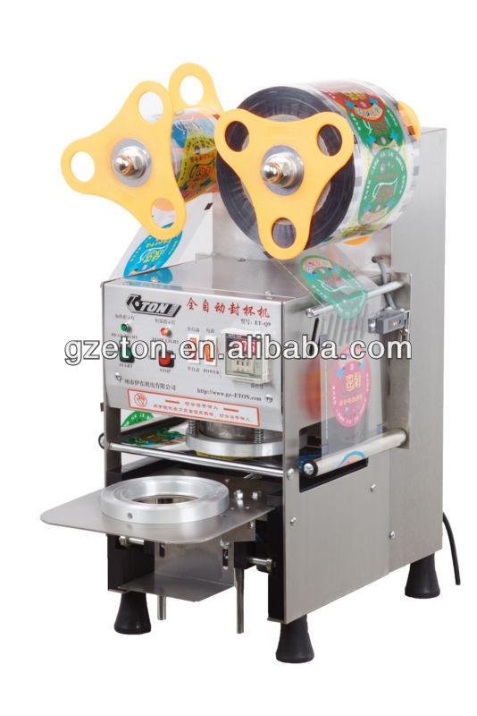 CE Approval Fully-Auto S.S bubble tea cup Sealer machine ET-Q9