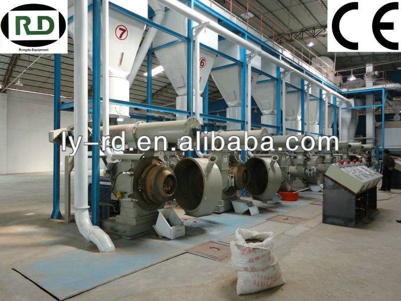 CE/GOST/SGS 4t/h ring die biomass wood sawdust pellet making line