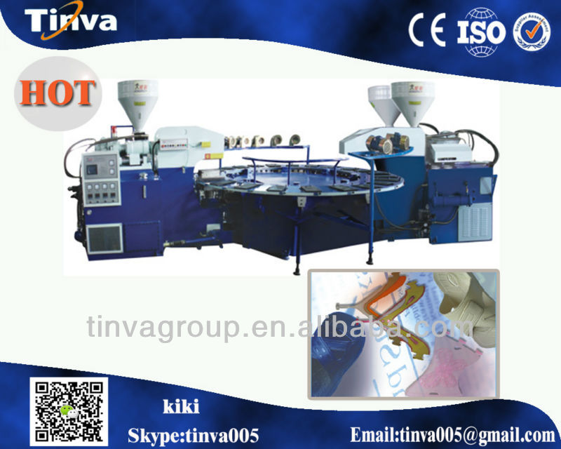 China Ruian Full automatic multi-functional TPR PVC Plastic Sole blowing injection moulding machine