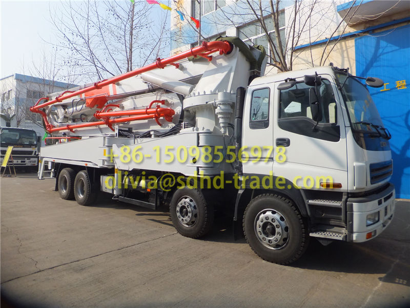 China Truck-mounted Concrete Pump for Sale / Boom Length 42m with ISUZU Chassis