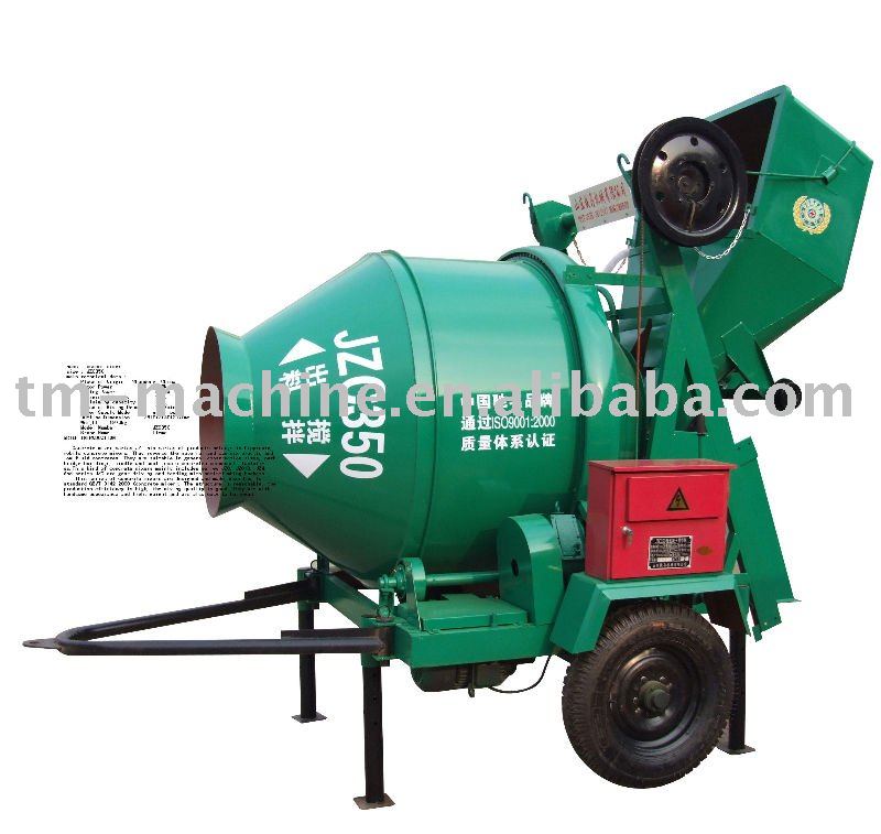 Concrete mixer with diesel engine