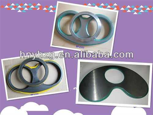 Concrete pump wear plate and cutting ring