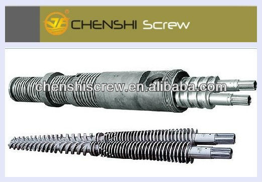 Conical twin screw barrel for pvc extrusion profile