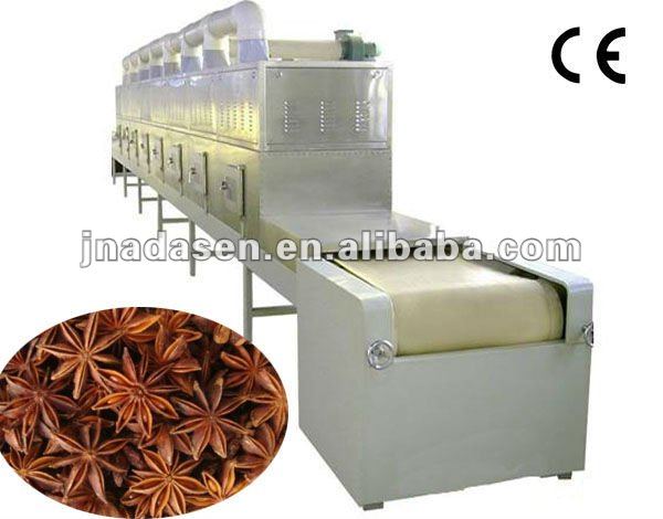 Continuous belt type spice microwave sterilizer