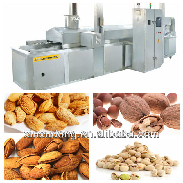 continuous nuts frying machine