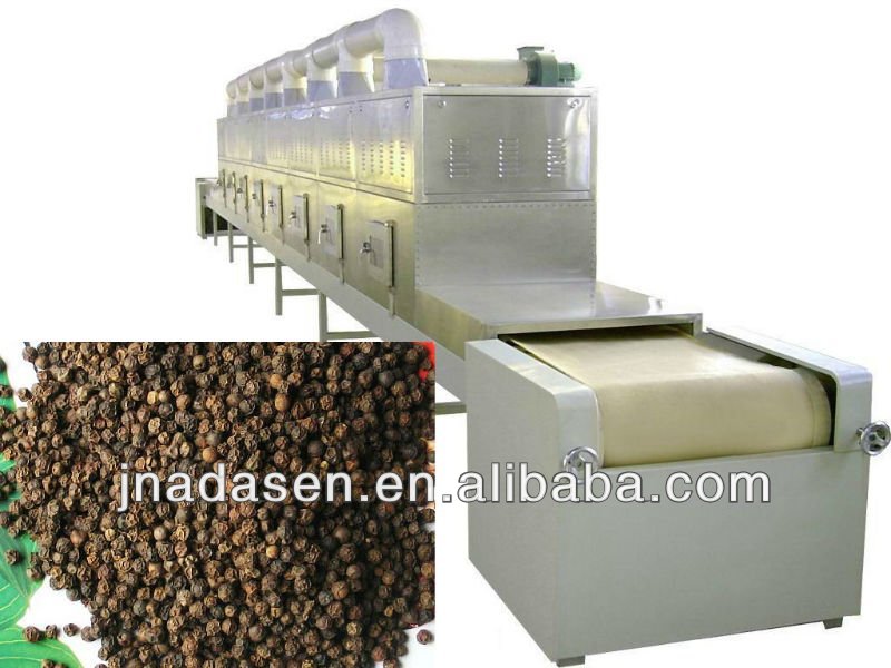 Continuous type microwave black pepper drying/sterilizing machine