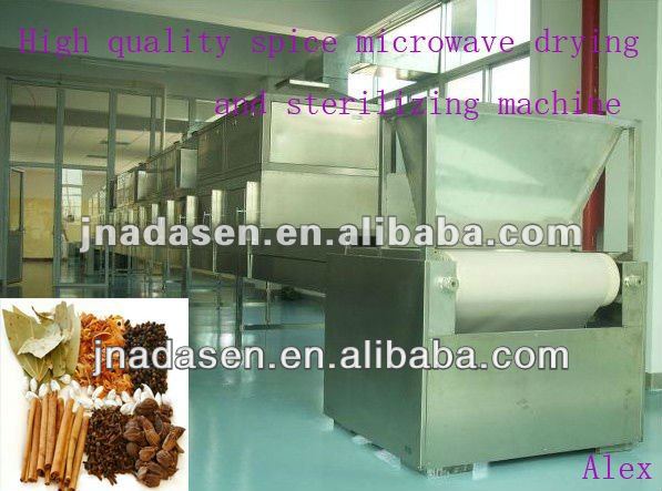 Continuous type microwave spice drying/sterilizing machine