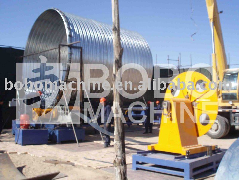 Corrugated culvert pipe forming machine