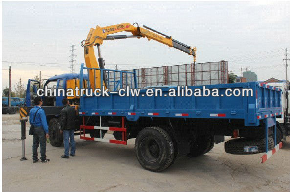 Dongfeng 12tons lorry truck with knuckle boom crane for sales