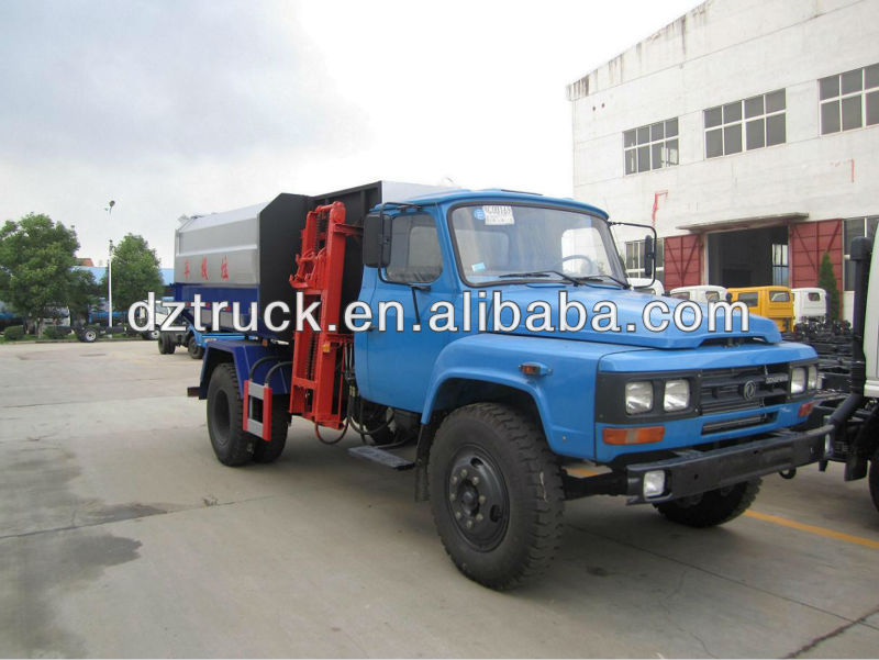 Dongfeng 140 convex head 4*2 bin lifter garbage truck