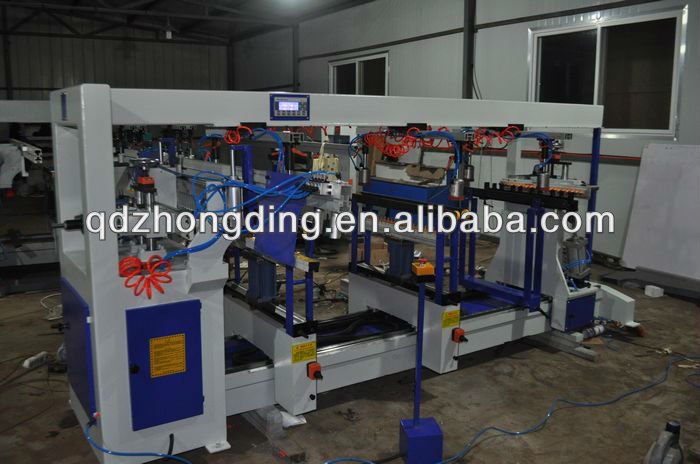 Double-end vertical and horizontal adjustable woodworking drilling machine