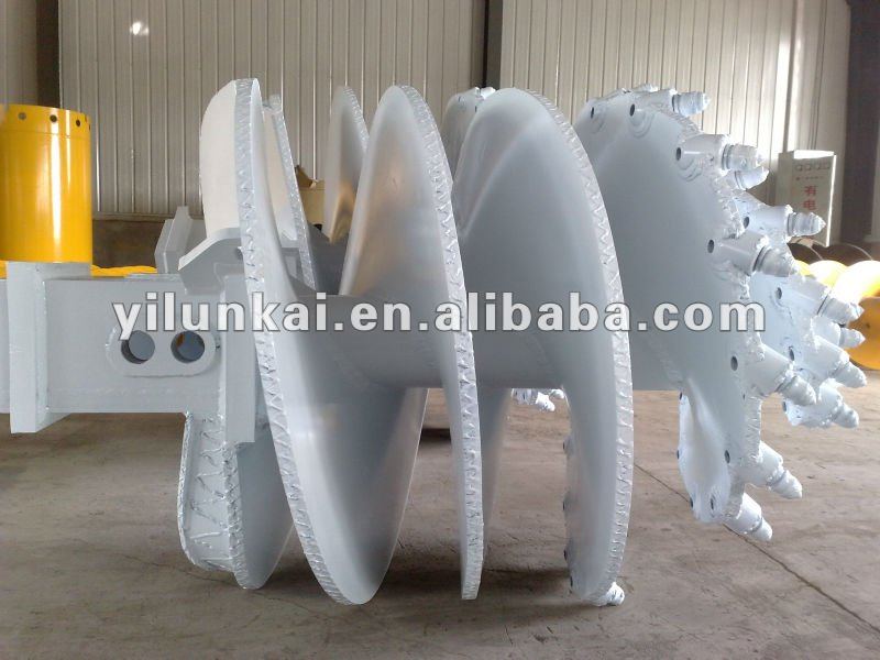Double-head double-spiral rock drilling auger