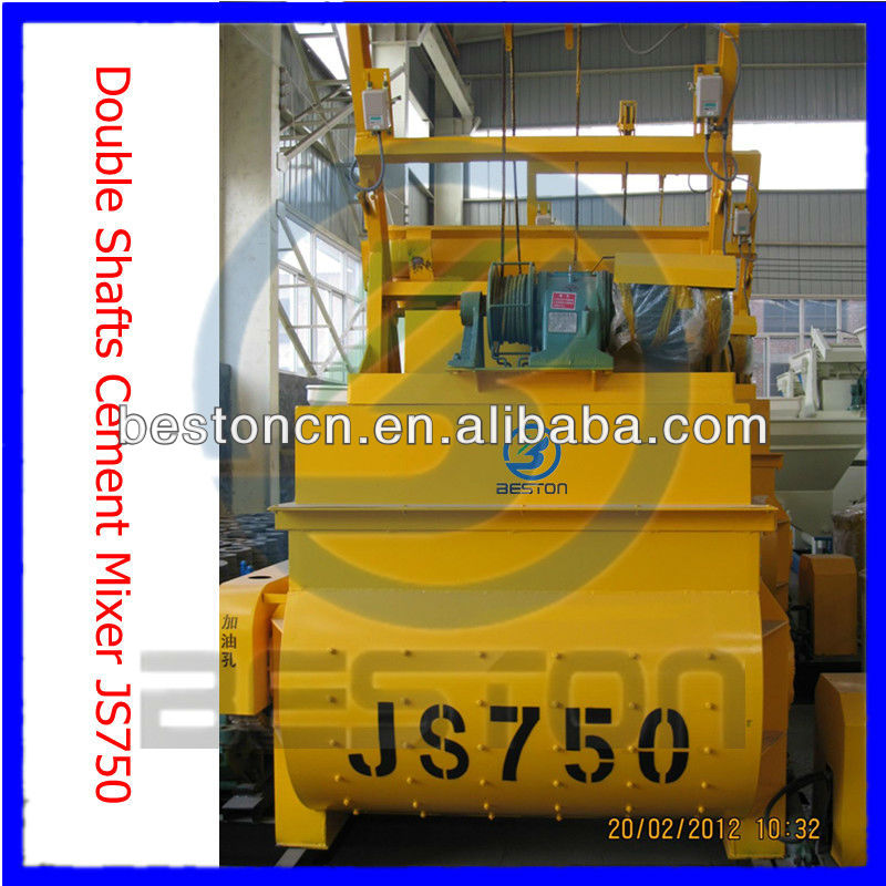Double Horizontal Shafts Froced Cement Mixer JS750