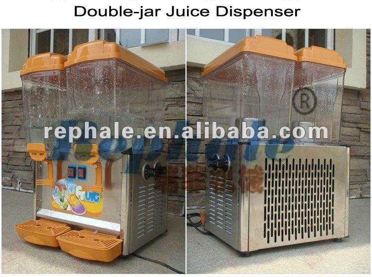double jar dispenser/fruit juice dispenser 45 liter juice refrigeration machine