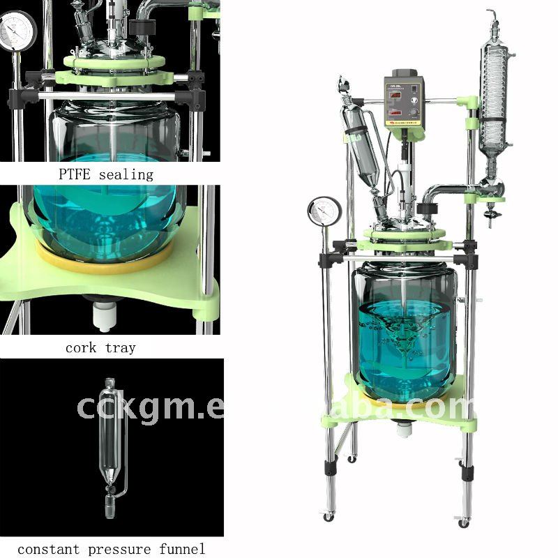 Double Layer 3.3 High Borosilicate Jacketed Glass Reactor 5L ~ 150L ( Agents Wanted )