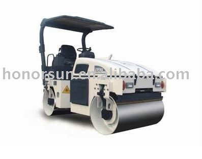 double steel-wheeled vibratory road roller