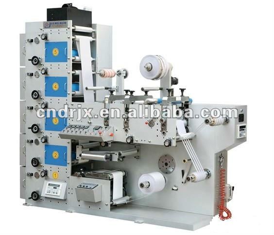 DRRY-320-5 automatic roll to roll free Adhesive Label Flexographic Printing Machine