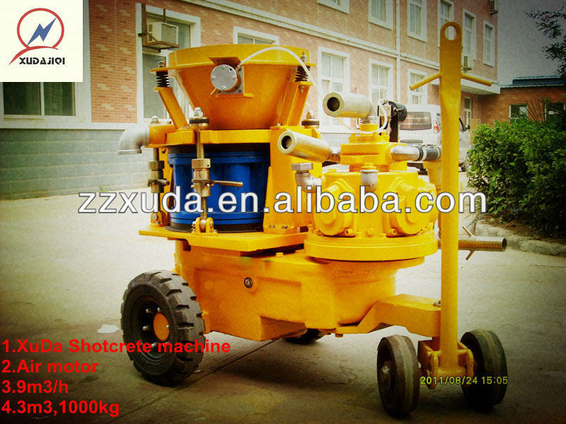 Dry-mix concrete gunite machine with air driven