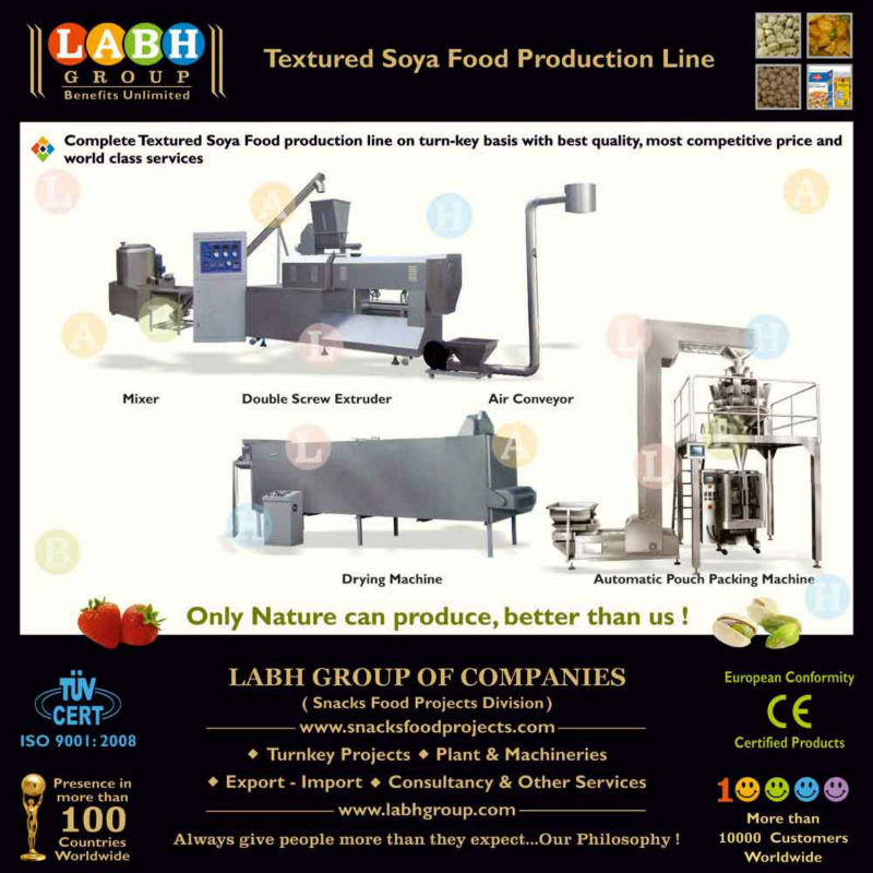 Equipment for Soyabean Chunks TSP TVP Protein Manufacturing 1