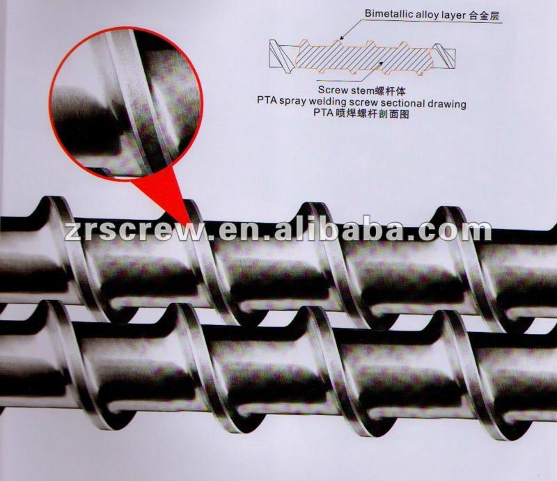 extruder machine bimetallic screw barrel