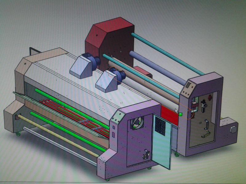 Fabric coating machine with dryer