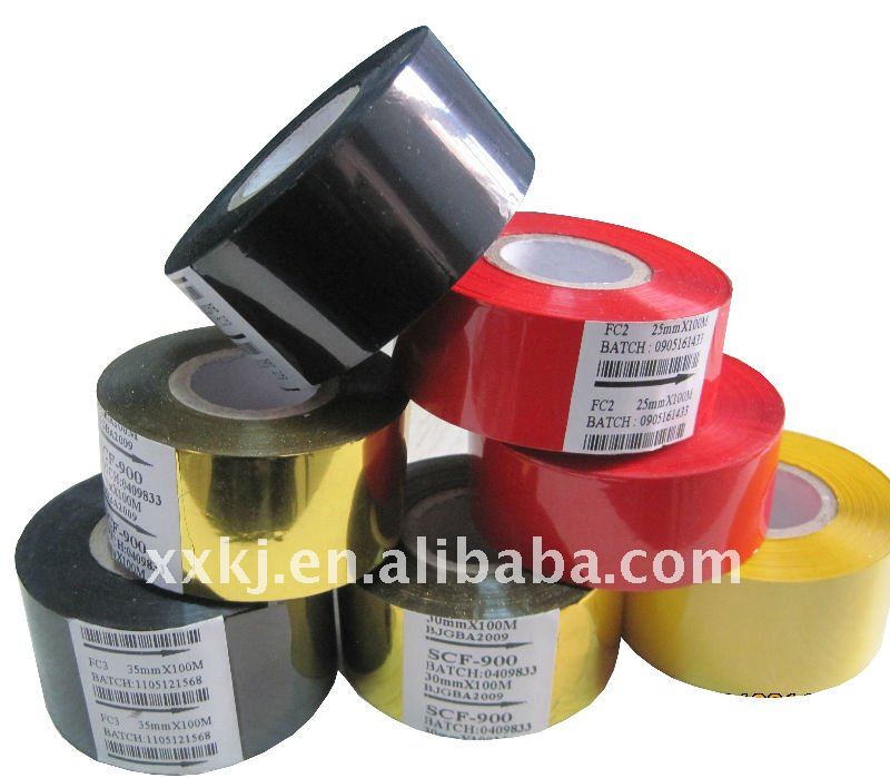 FINERAY SCF900 and FC3 Black 30*100 black hot foil ribbon for coding manufacturer dates