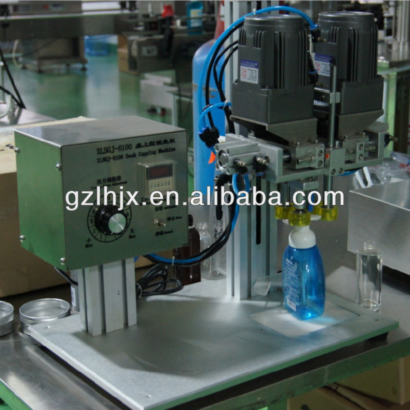 For various shapes lids pneumatic small bottle filling and capping machine