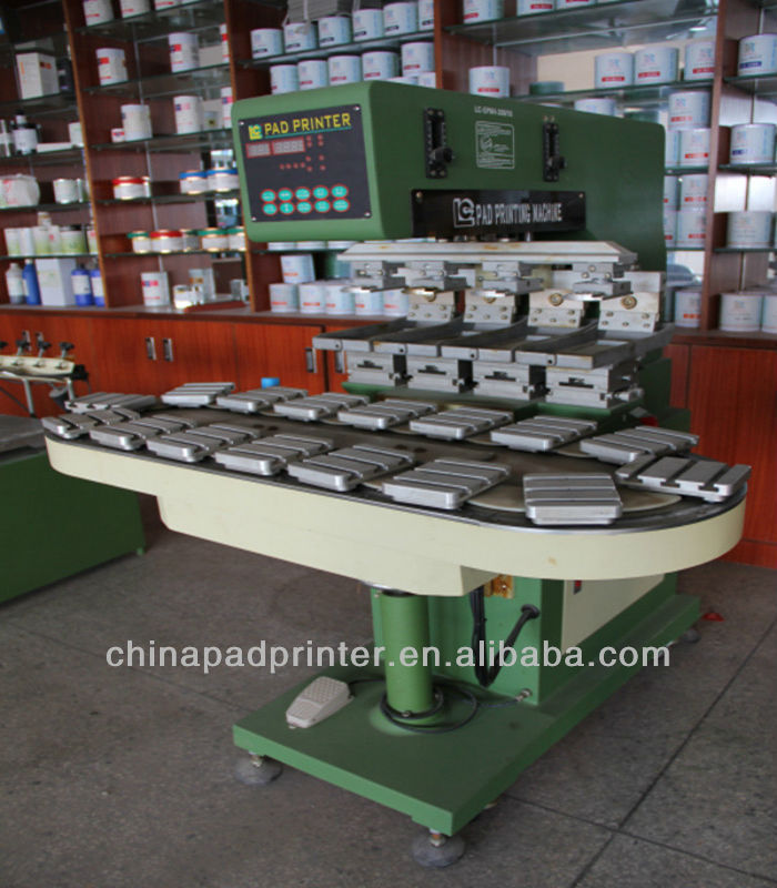 Four Colour Ink well Pad Printer with conveyor