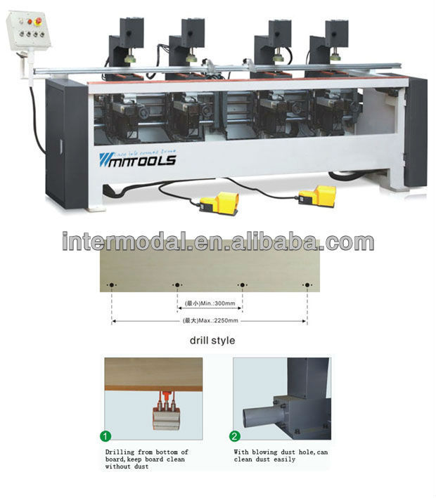 Four head hinge drilling machine