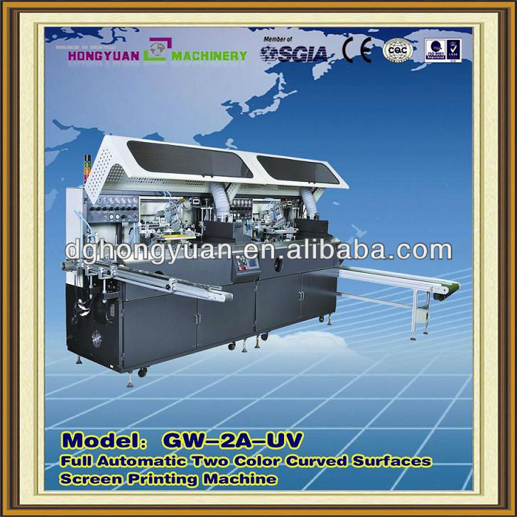 full automatic glass bottle curved silk screen printing machine