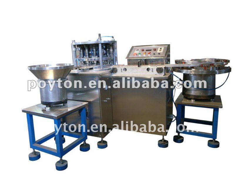 Fully auto PE cap and ruuber machine for vacuum blood collection tube--Double channel