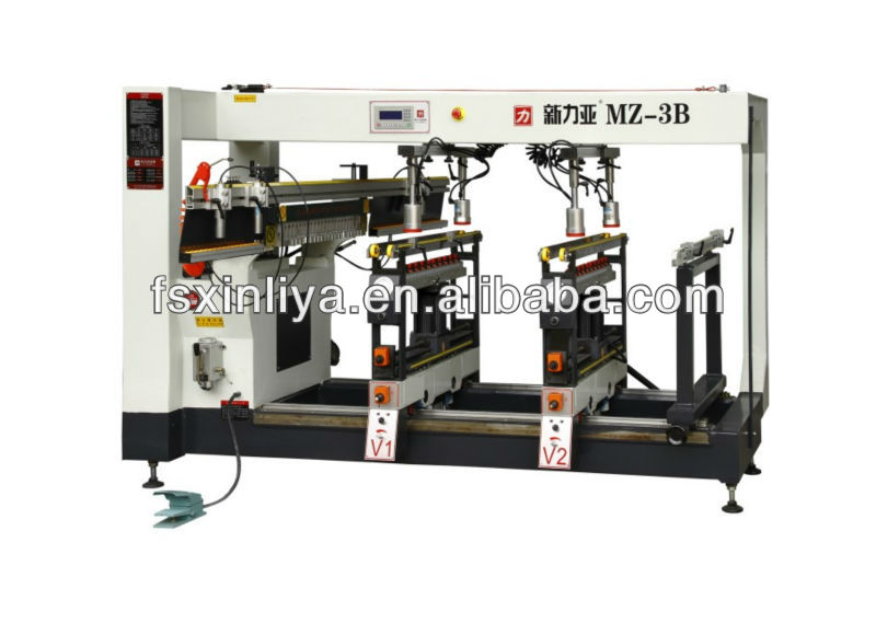 Furniture woodworking three-row drill machine