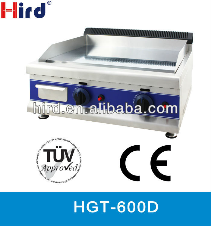 Gas griddle with mirror surface CE approved