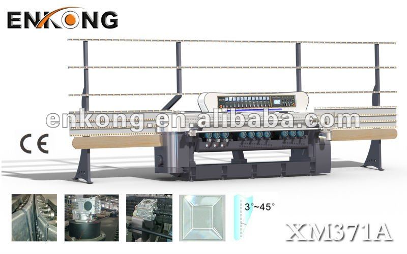 Glass beveling machine with bearing conveyor system