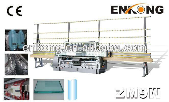 Glass edging machine with bearing system