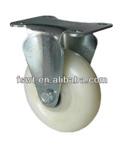 Good Quality White Nylon Medium Duty Rigid Caster Wheel